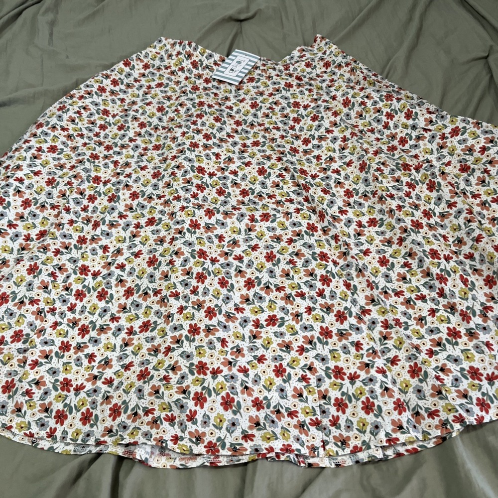 Tulip B Floral Midi Skirt Women  Large Multicolor Cottagecore Vintage Style NWT